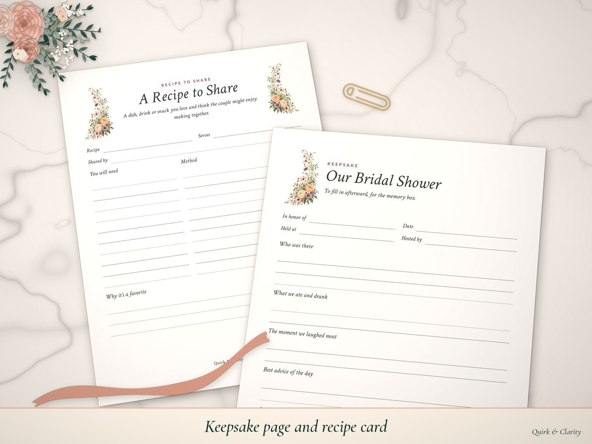 Bridal Shower Games & Keepsakes Bundle: more pages