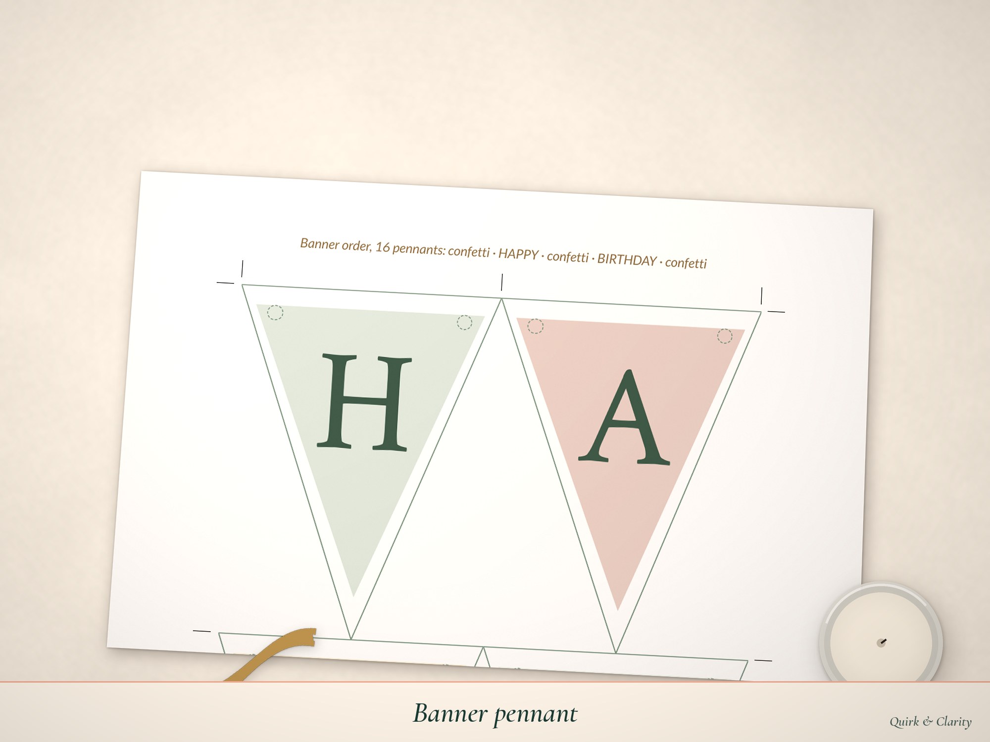Close-up of the Banner pennant page