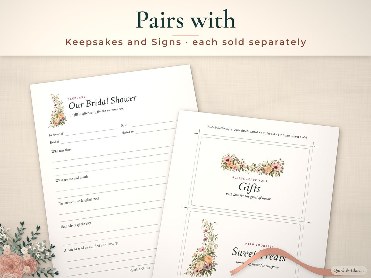 Bridal Shower Games: pairs well with