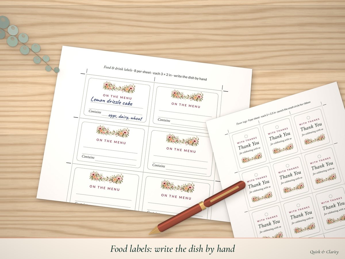Bridal Shower Welcome & Table Signs: write-in pages