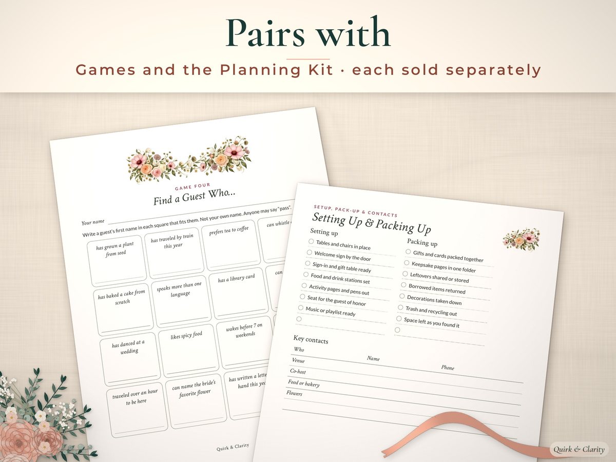 Bridal Shower Welcome & Table Signs: pairs well with