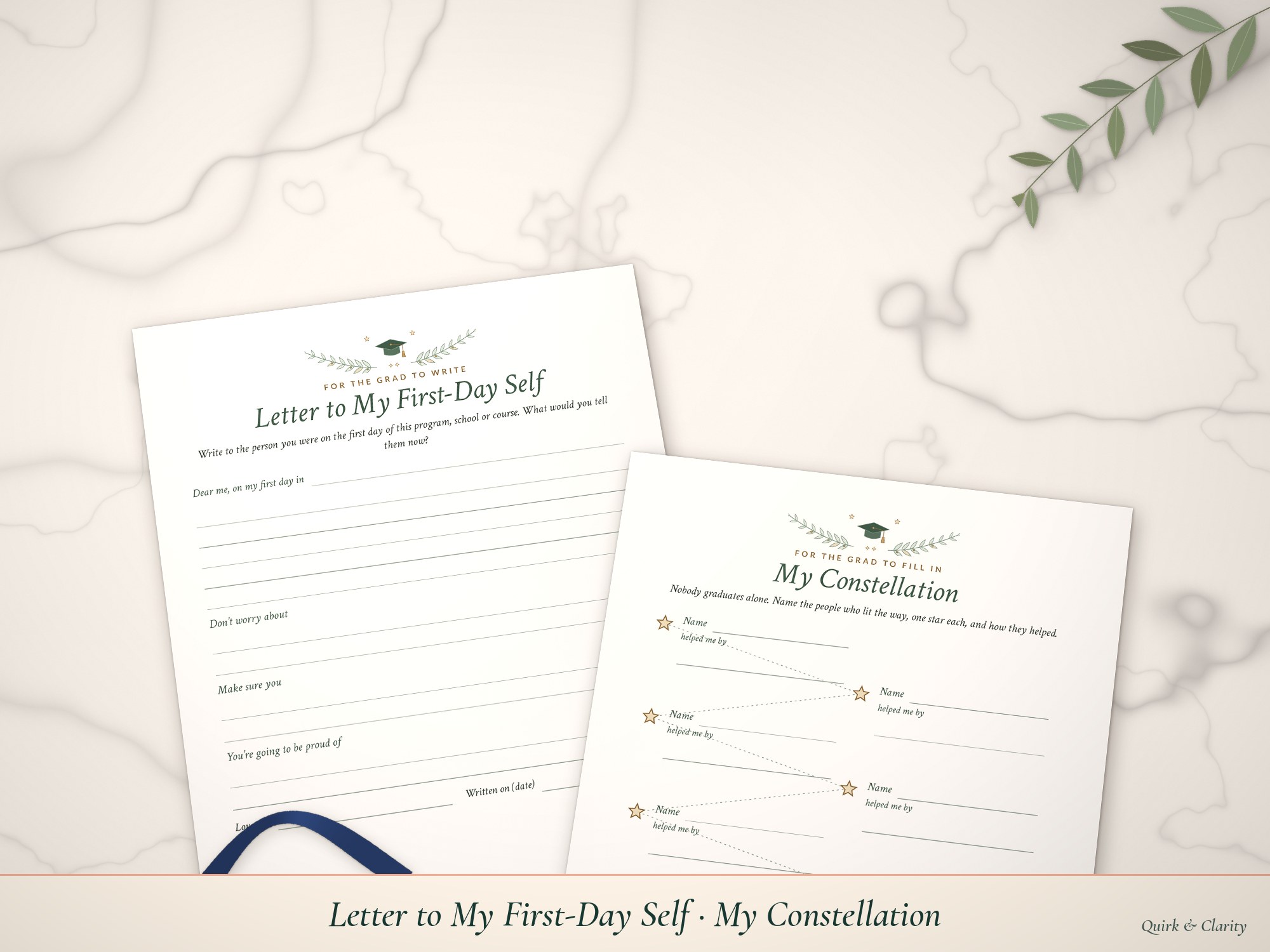 Letter to My First-Day Self and My Constellation pages