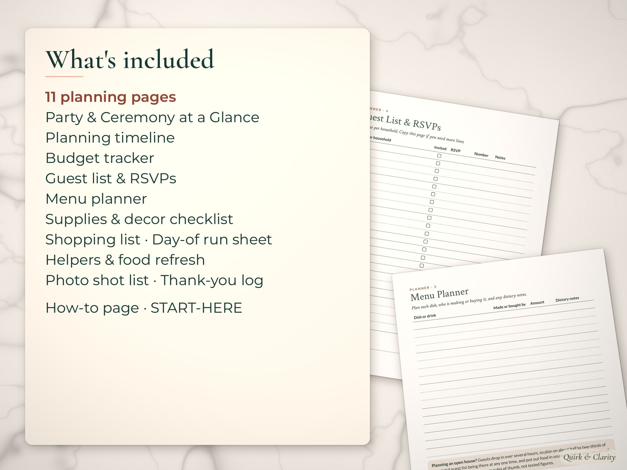 List of 11 graduation planning pages