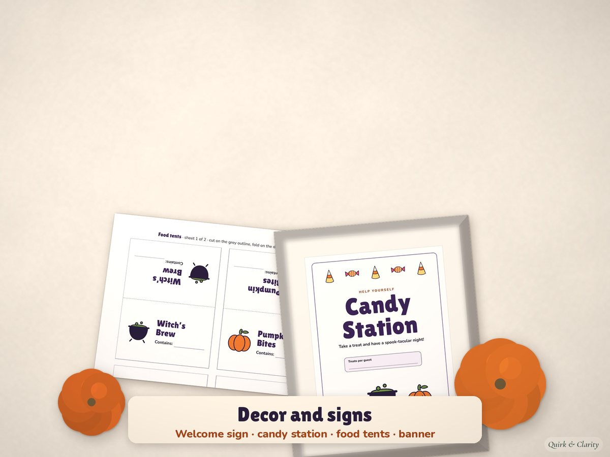 Halloween Party Bundle: decor & signs