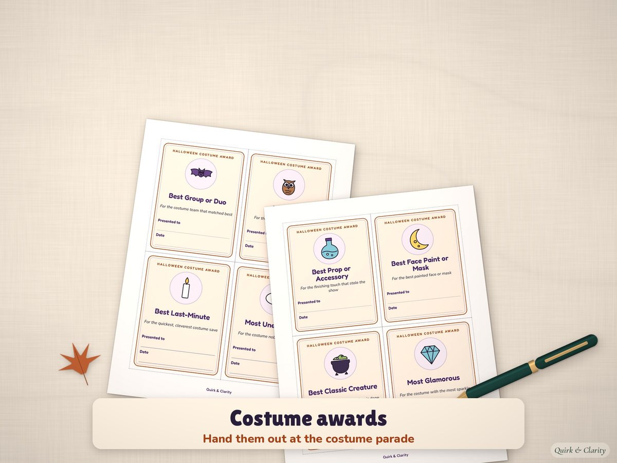Halloween Party Bundle: costume awards