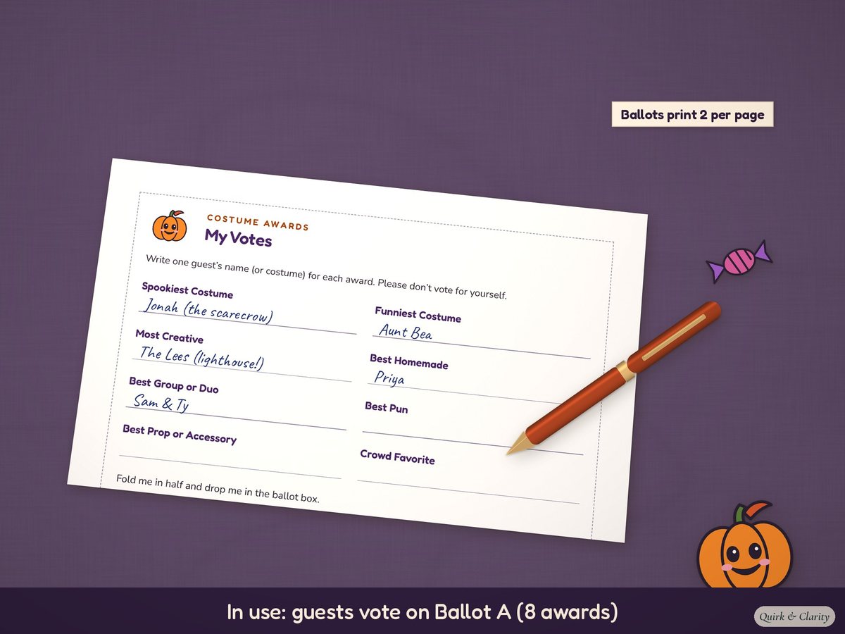 Halloween Costume Contest Awards: in use