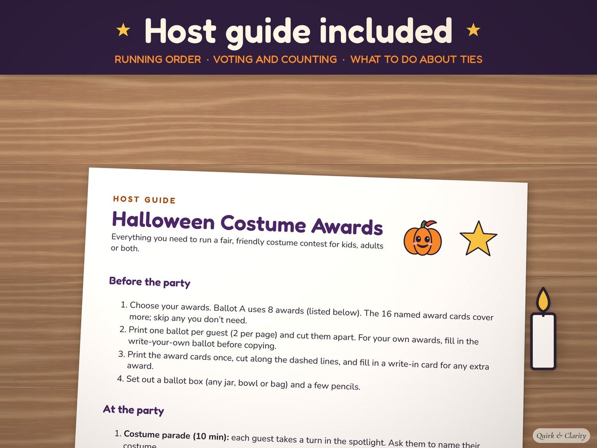 Halloween Costume Contest Awards: host pages
