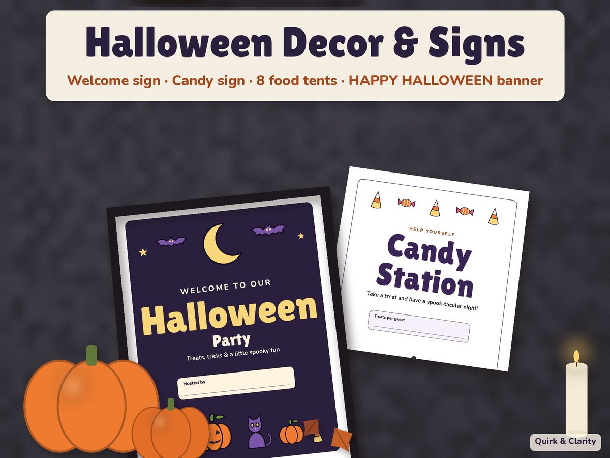 Halloween Party Decor & Signs: overview