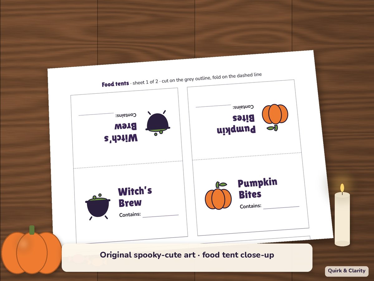 Halloween Party Decor & Signs: close-up detail