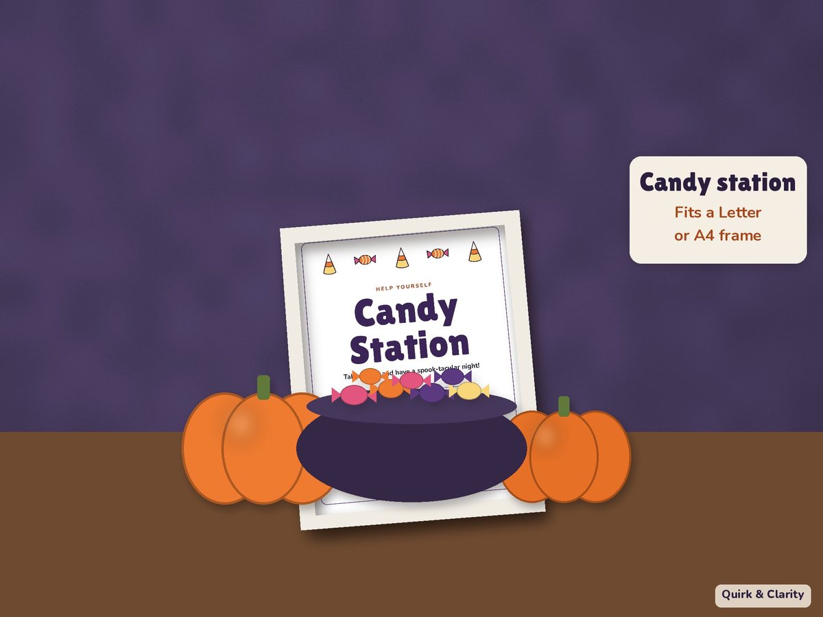 Halloween Party Decor & Signs: candy station sign