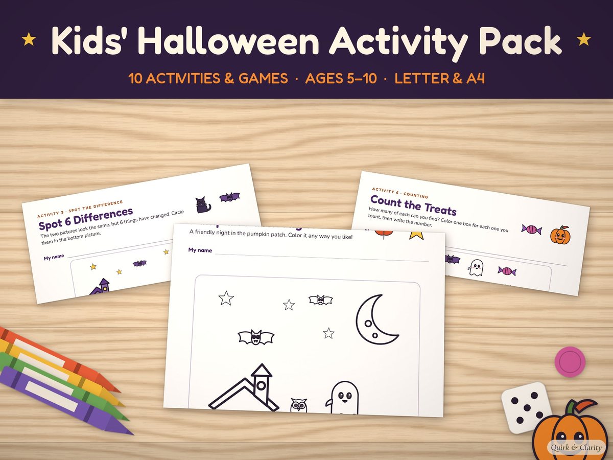 Kids' Halloween Activity Pack: overview