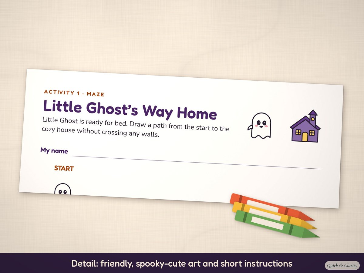 Kids' Halloween Activity Pack: close-up detail