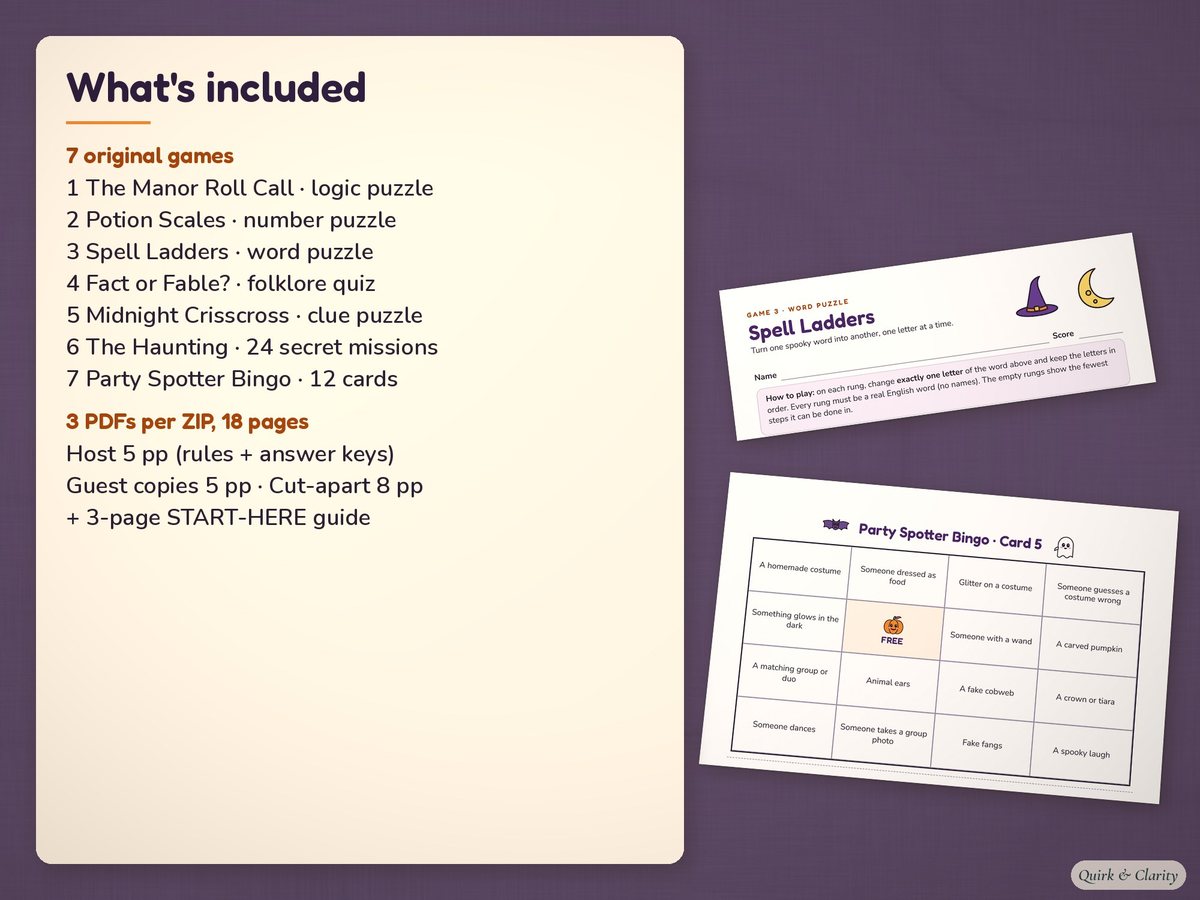 Halloween Party Games: what's included