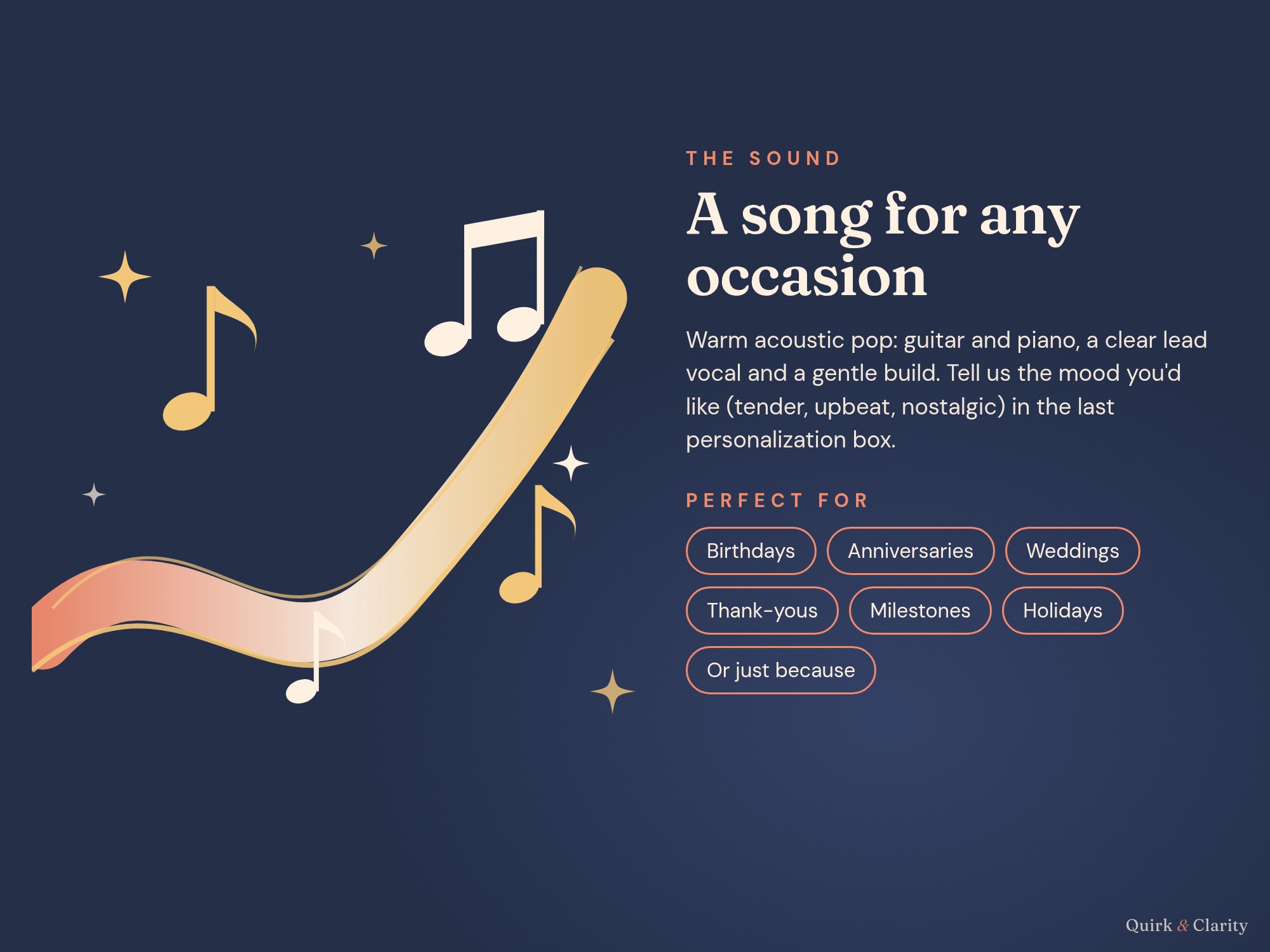 The sound: warm acoustic pop and the occasions it suits