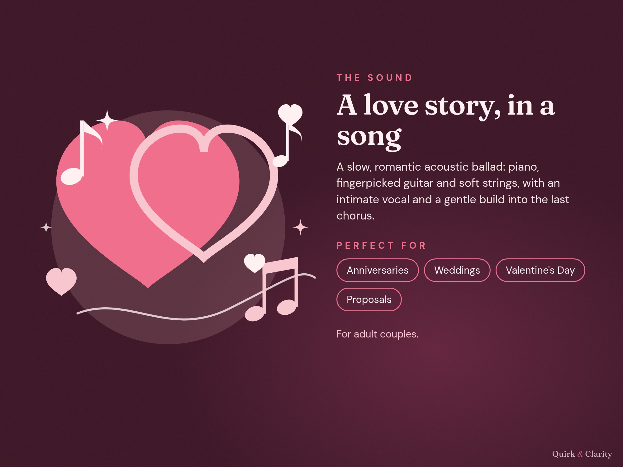 The sound: romantic ballad and the occasions it suits
