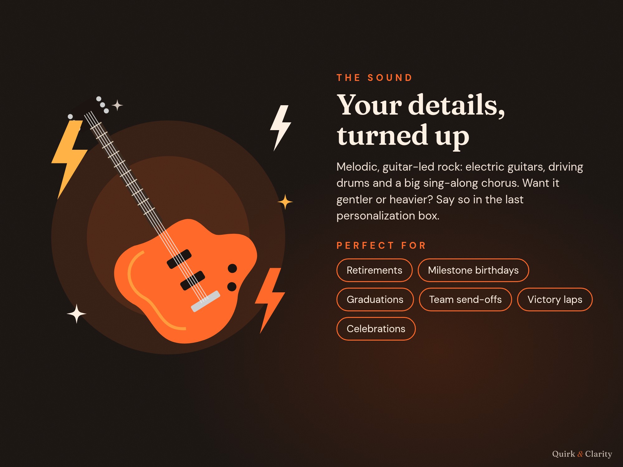 The sound: melodic guitar rock and the occasions it suits