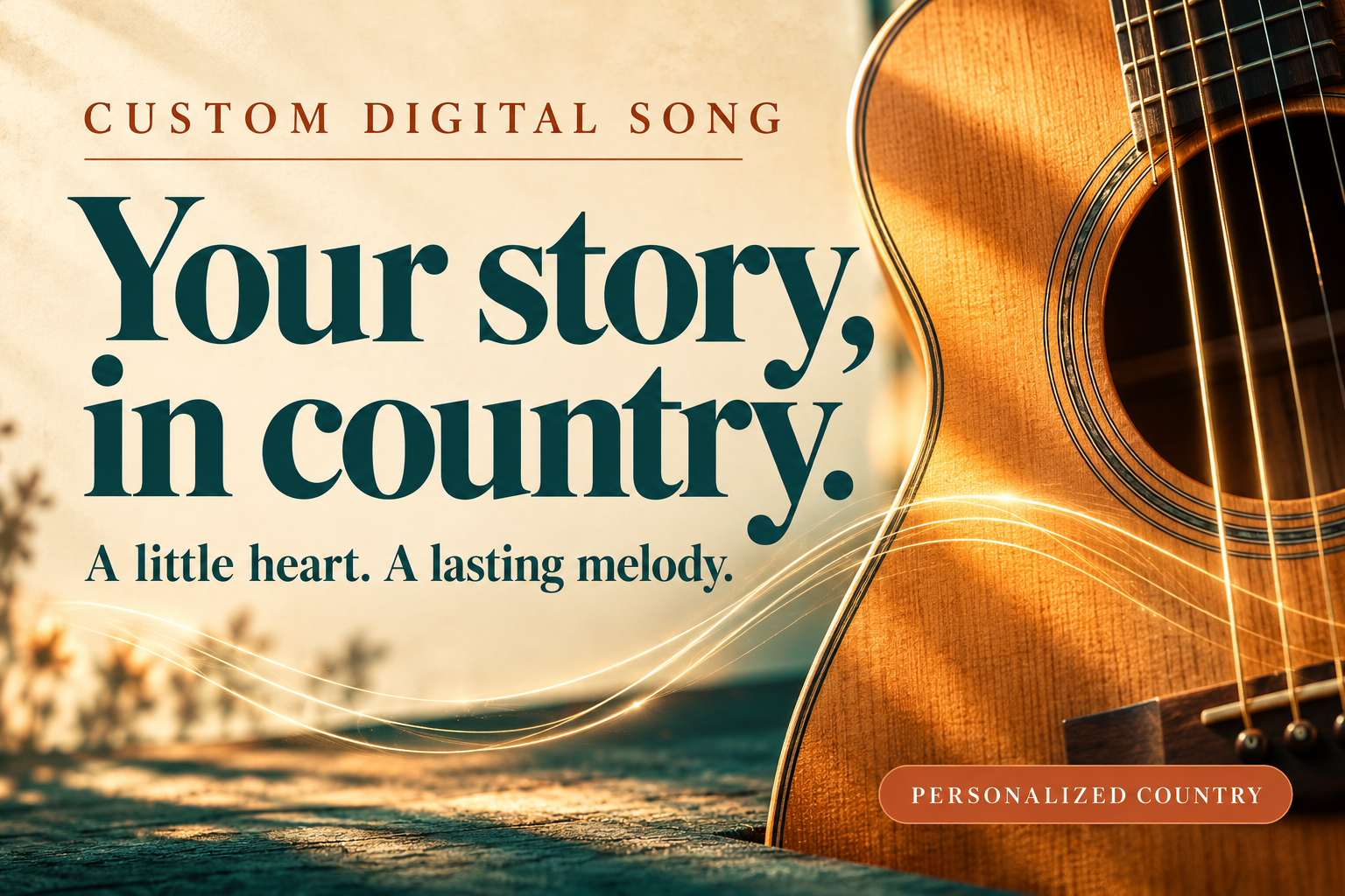 Country custom song marketing draft: Creative direction. Proposed offer, not available to order.