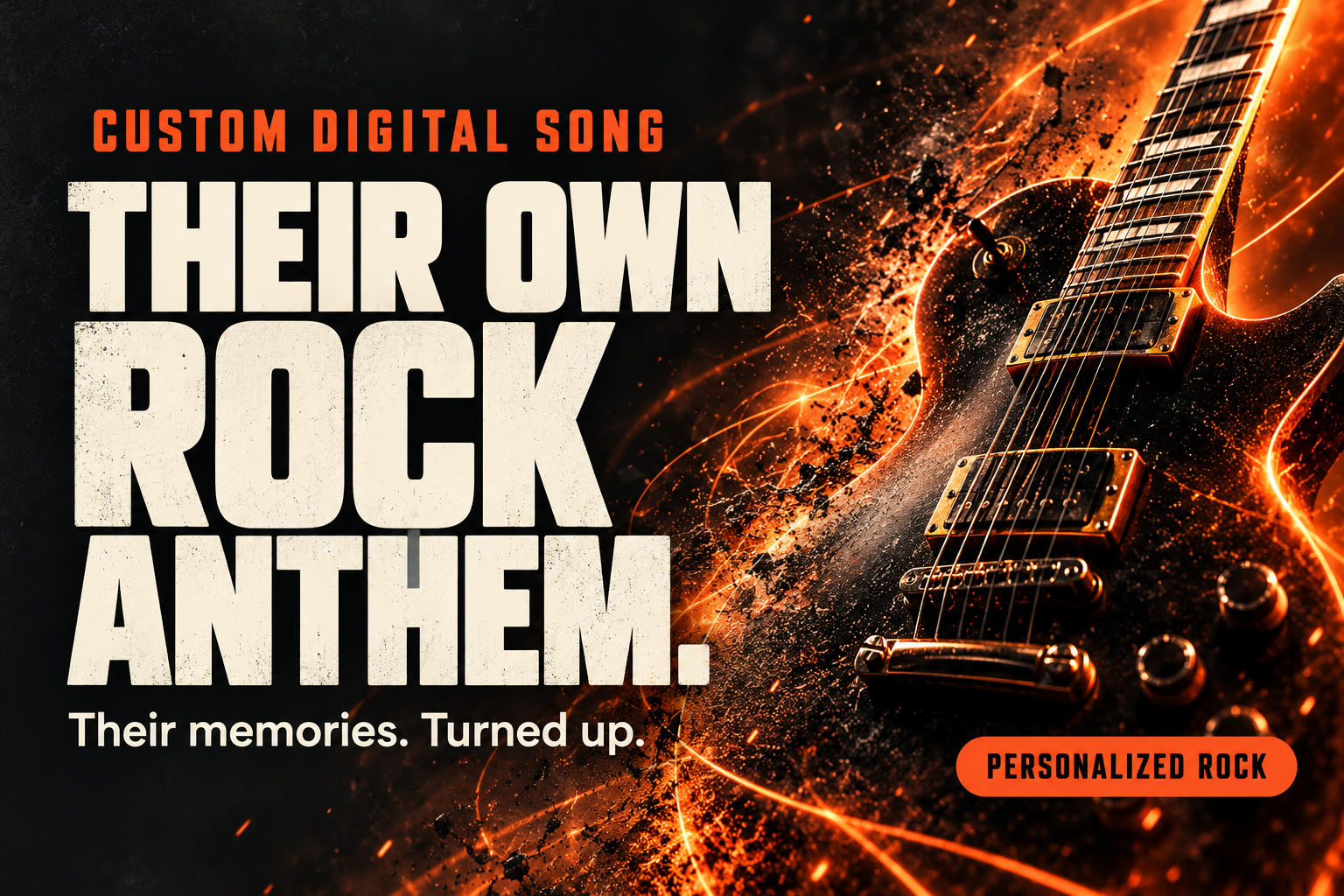 Rock custom song marketing draft: Creative direction. Proposed offer, not available to order.